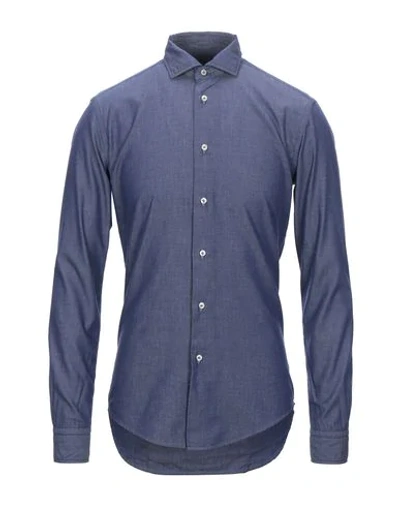 Shop Brian Dales Man Shirt Blue Size 15 ¾ Cotton