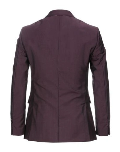 Shop Burberry Suit Jackets In Deep Purple