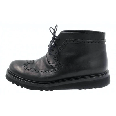 Pre-owned Dior Black Leather Boots