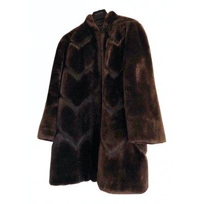 Pre-owned Dior Brown Shearling Coat