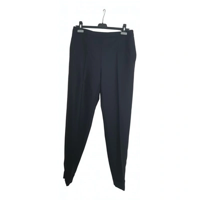 Pre-owned Max Mara Wool Carot Pants In Navy