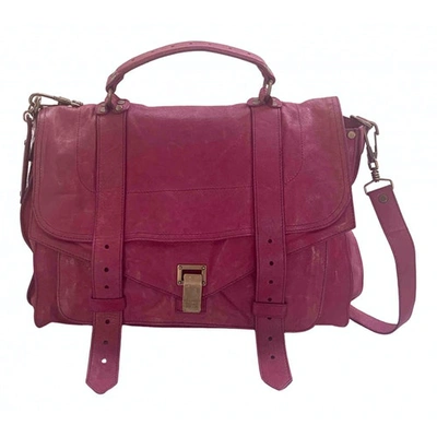 Pre-owned Proenza Schouler Ps1 Large Leather Crossbody Bag In Pink