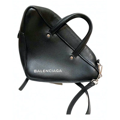 Pre-owned Balenciaga Triangle Black Leather Handbags