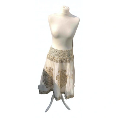 Pre-owned Manish Arora Silk Mini Skirt In Gold