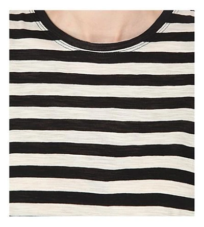 Shop Proenza Schouler Striped Cotton-jersey T-shirt In Black/ecru