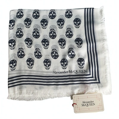 Pre-owned Alexander Mcqueen White Scarf
