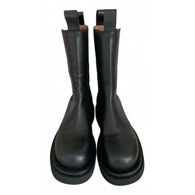 Pre-owned Bottega Veneta Storm Black Leather Ankle Boots