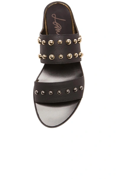 Shop Lanvin Leather Flat Sandals With Studs In Black