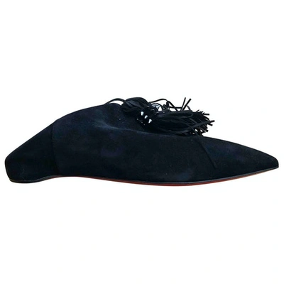Pre-owned Christian Louboutin Black Suede Mules & Clogs