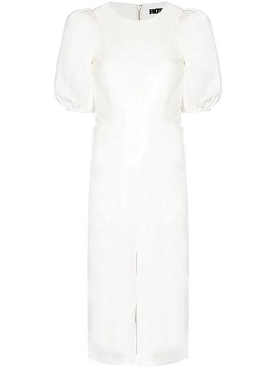 Shop Rotate Birger Christensen Katarina Pouf Sleeve Midi Dress In White