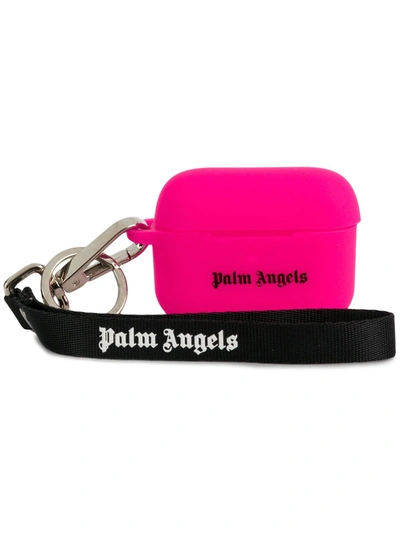 Shop Palm Angels Logo-print Airpods Case In Pink