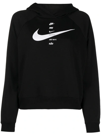 Shop Nike Cropped Logo Sweatshirt In Black