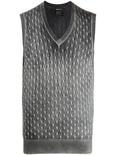 Shop Avant Toi V-neck Knitted Vest In Grey