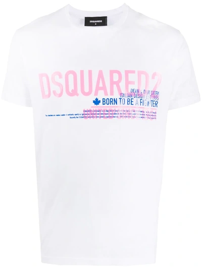 Shop Dsquared2 T-shirt Mit Grafischem Print In 白色