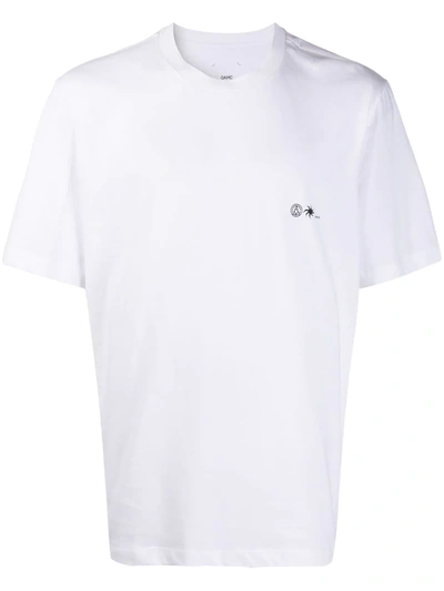 Shop Oamc Logo Print Cotton T-shirt In White