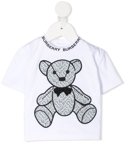 Shop Burberry Logo Bear Print T-shirt In White
