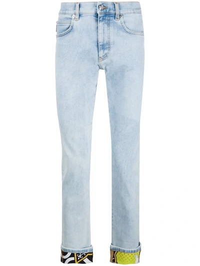 TURNED-UP HEM SLIM-FIT JEANS