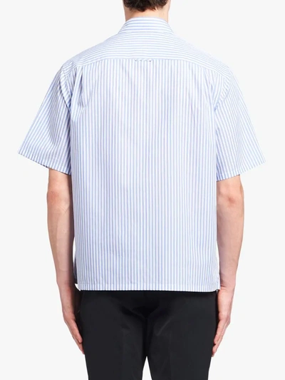 Shop Prada Stripe-print T-shirt In Blue