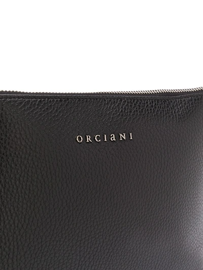 Shop Orciani Logo-embellished Clutch Bag In Black