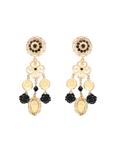 Shop Dolce & Gabbana Clip Pendant Earrings In Oro