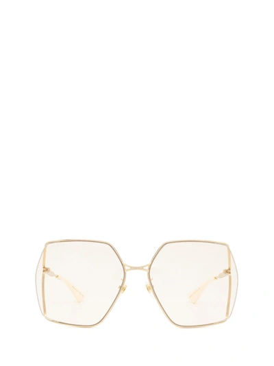 Shop Gucci Gg0817s Gold Sunglasses In 5