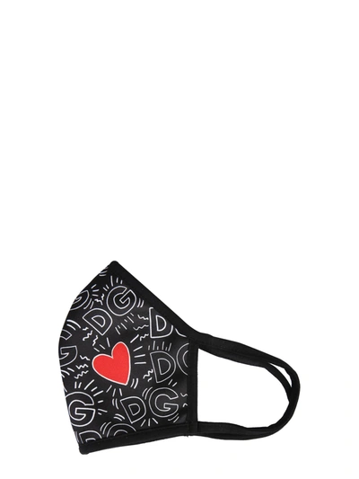Shop Dolce & Gabbana Mask With Logo In Nero