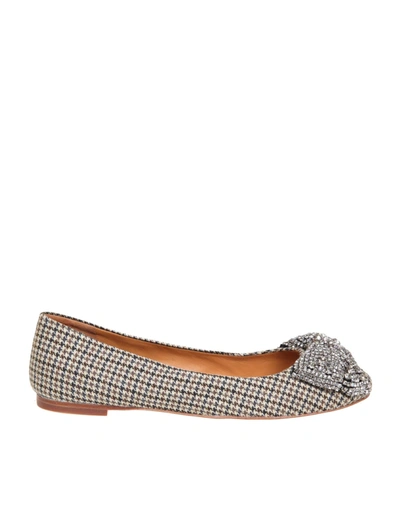 Shop Tory Burch Tweed Ballerina With Bow In Tweed Fantasy