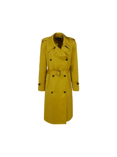 Shop Tom Ford Trench In Charteuse Citrine