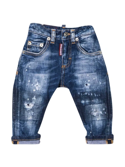 Shop Dsquared2 Newborn Jeans In Blu