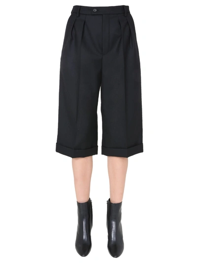 Shop Saint Laurent Cropped Trousers In Nero