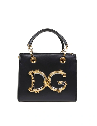 Shop Dolce & Gabbana Handbag Dg Girls In Black Leather