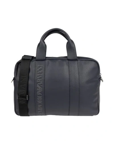 Shop Emporio Armani Handbags In Dark Blue