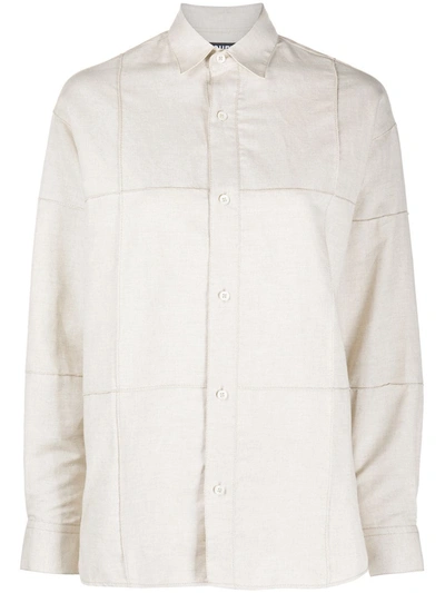 Shop Jacquemus Panelled Shirt In Neutrals