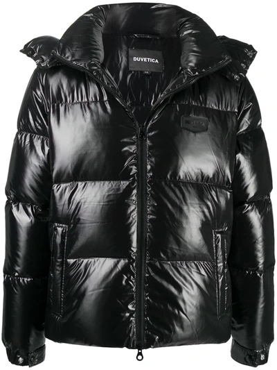Shop Duvetica Padded Hooded Puffer Jacket In Black