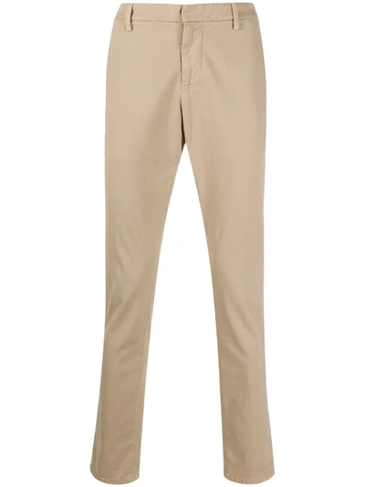 Shop Dondup Slim-fit Chino Trousers In Neutrals