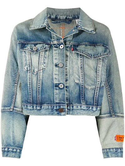Heron Preston X Levi's Cropped Denim Jacket In Vintagewash | ModeSens