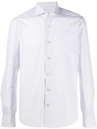 Shop Kiton Classic Button-up Shirt In White