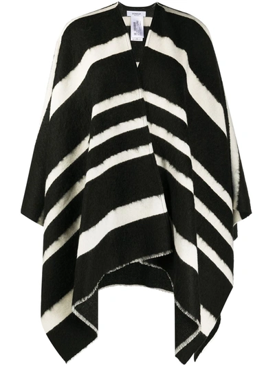 Shop Dondup Striped Drape Shawl In Black