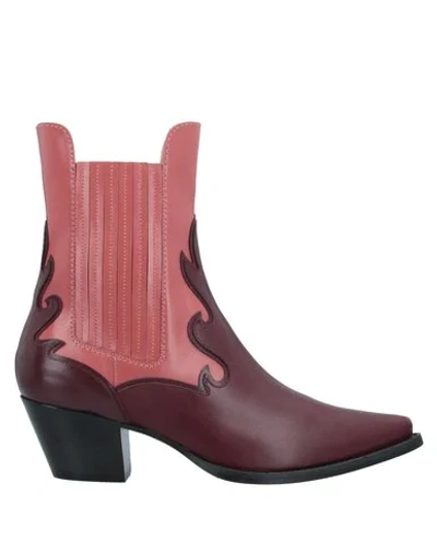 Shop Alberta Ferretti Ankle Boot In Maroon