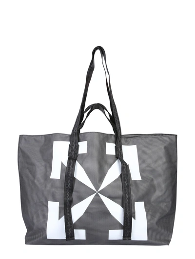 Shop Off-white Pvc Tote Bag In Black