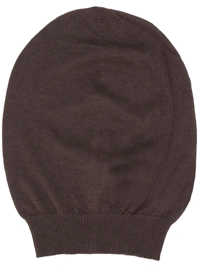 RICK OWENS RIBBED KNIT BEANIE 