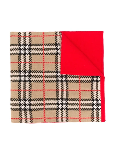 Shop Burberry Vintage Check Scarf In Red