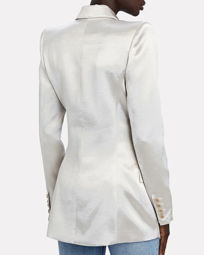 Shop Smythe Metallic Double-breasted Blazer In Ivory