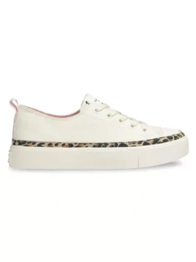 Shop Kate Spade Kaia Leopard-print Trim Sneakers In Cream