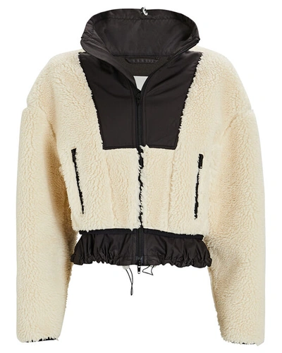 Shop 3.1 Phillip Lim / フィリップ リム Cropped Bonded Teddy Jacket In Ivory/black