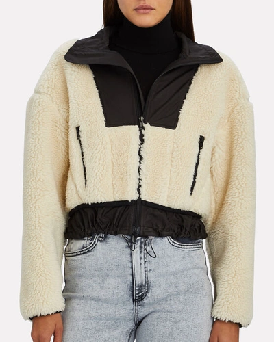 Shop 3.1 Phillip Lim / フィリップ リム Cropped Bonded Teddy Jacket In Ivory/black