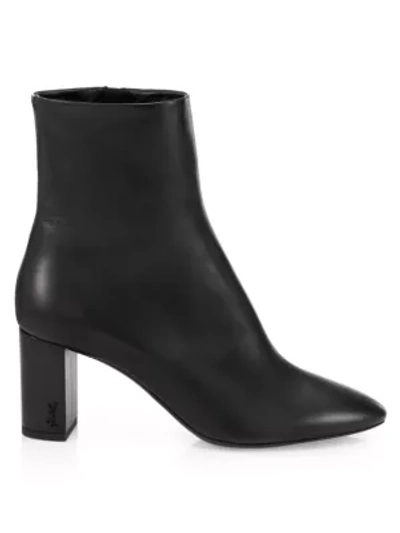 Shop Saint Laurent Lou Leather Ankle Boots In Nero