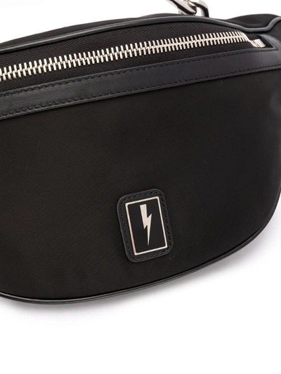 Shop Neil Barrett Logo Patch Belt Bag In Black