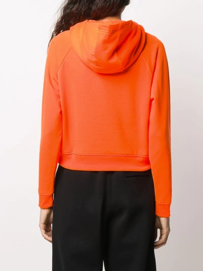 Shop Nike Swoosh Cotton Sweatshirt In Orange