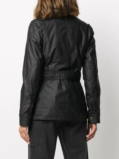 Shop Belstaff Belted Single-breasted Coat In Black